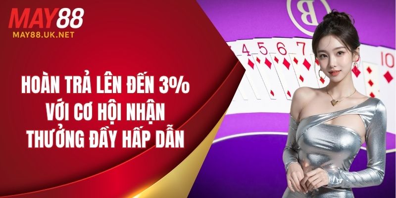 Hoàn trả lên đến 3% với cơ hội nhận thưởng đầy hấp dẫn